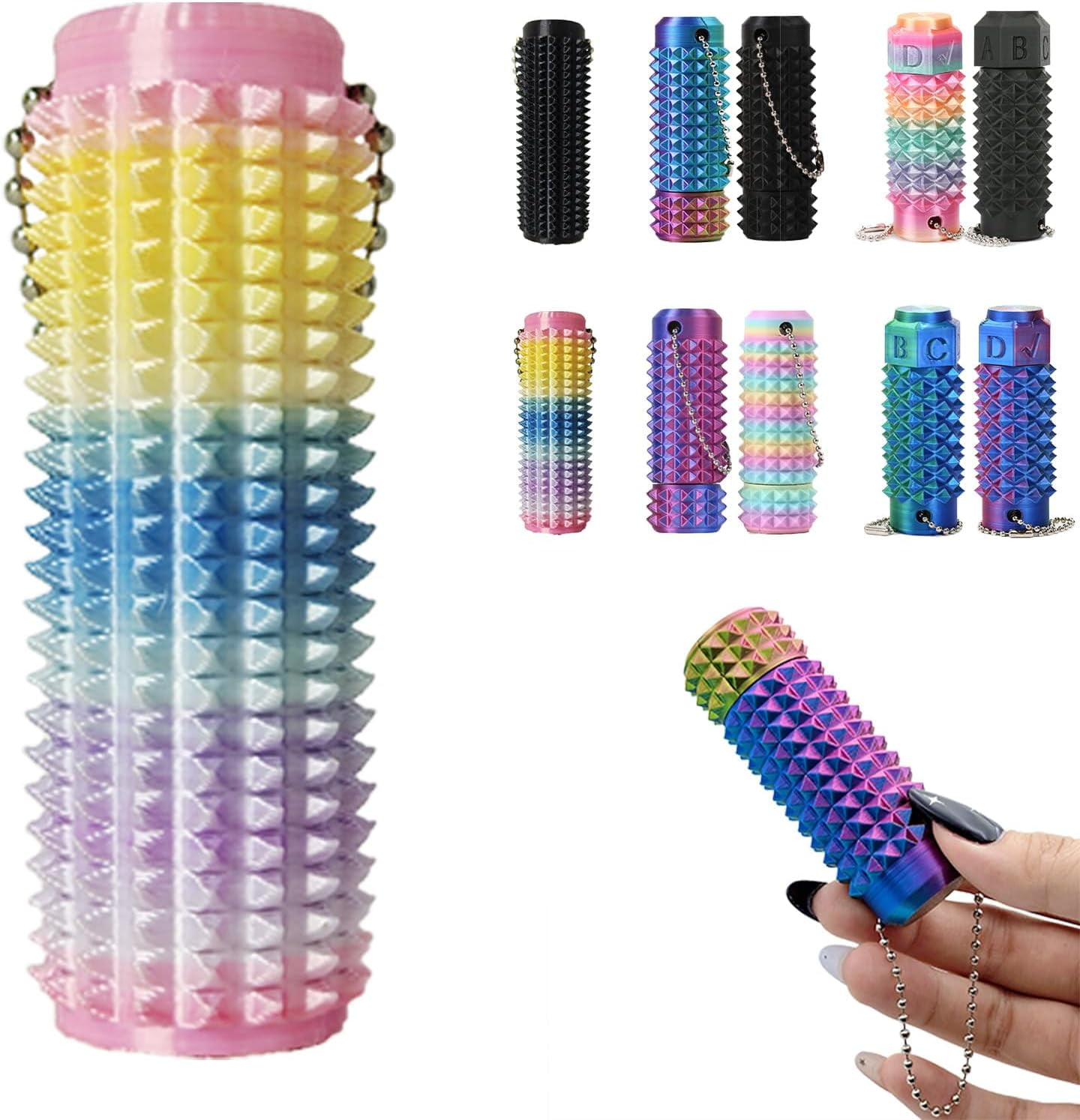 4 Pezzi Little Ouchies Pain Fidget Giocattolo Sensoriale - Spiky Grippie, Mini Fidget Tascabile Per ADHD, Ansia, Stress, Regalo Antistress - 4