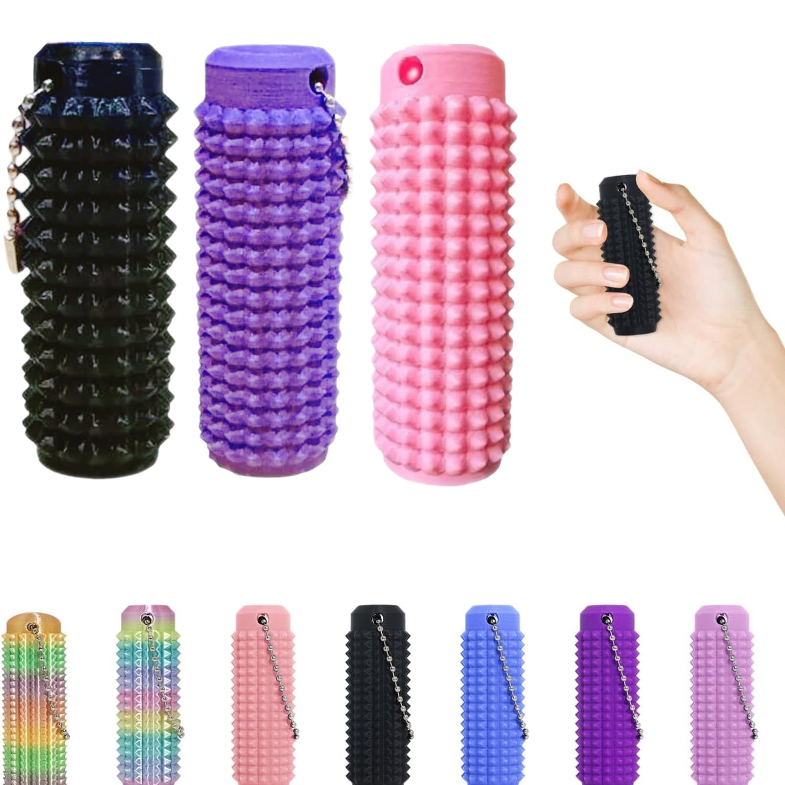 6PCS Pain Stimming Fidget Keychains - Spiky Sensory Toys For Adults & Teens, Stress Relief With 3D Printed Textures