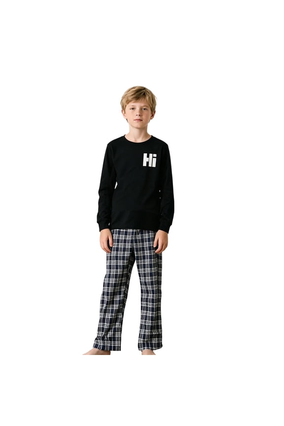 Little Boys Summer Clothes Sets Sleepwear Two Piece Long Sleeve Top And Pants Pajamas Soft Blend Breathable Comfortable Kids Nightwear Loungewear Set Size 5-6T