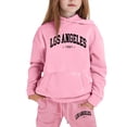 thumbnail image 1 of Little Outfits for Girls Sets Casual Winter Wear Trendy Printed Hooded Sweatshirt Cute Girls' Fall Clothing Sets Pink Size 6-7T, 1 of 4