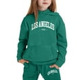 thumbnail image 1 of Little Outfits for Girls Sets Casual Winter Wear Trendy Printed Hooded Sweatshirt Fall Girls Clothing Sets Dark Green Size 5-6T, 1 of 4