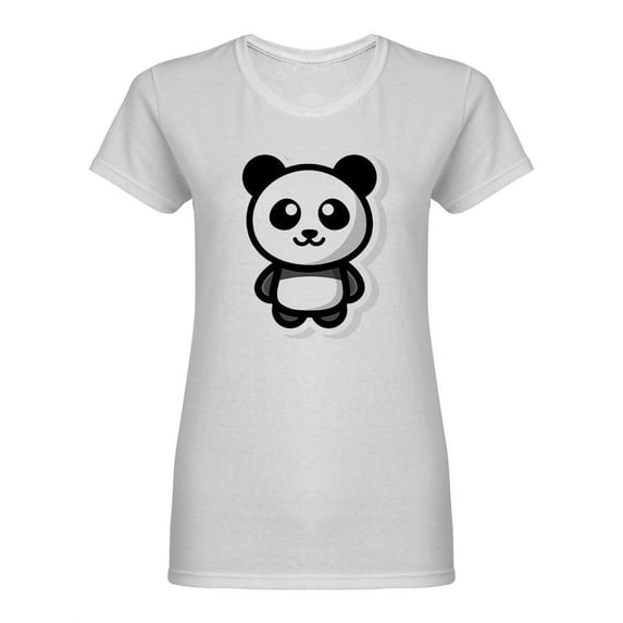 Little Panda Cartoon Design Shaped T-Shirt Women -Image by Shutterstock, Female Medium