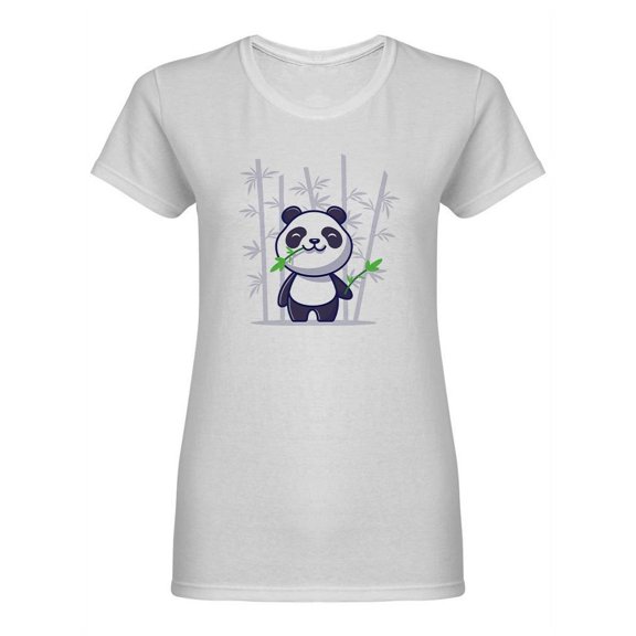Little Panda Eating Bamboo Shaped T-Shirt Women -Image by Shutterstock, Female Large