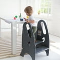 thumbnail image 1 of Little Partners 3-in-1 Growing Step Stool Toddler Tower Helper Step Stool, Wooden Toddler Standing Stool for Bathroom or Kitchen, Anti-Slip Feet, Built-in Safety Hand Rails Up to 200 lbs. - Earl Grey, 1 of 11
