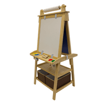 Little Partners Deluxe Learn N Play Chalk & White Board Art Easel - Natural