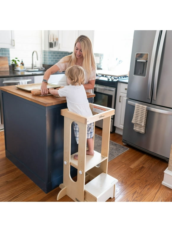 Little Partners Explore 'N Store Learning Tower® Toddler Tower Adjustable Height Step Stool - Natural