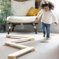 thumbnail image 1 of Little Partners Learn 'N Balance Set Wooden 4 Stepping Stones Montessori Furniture Balance Board for Toddlers Kids Play Gym - Natural, 1 of 10