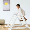 thumbnail image 1 of Little Partners Learn 'N Climb Wooden Climbing Triangle Foldable Wood Climbing Gym for Toddlers, Pickler Toddler Style Foldable Climber - Soft White, 1 of 9