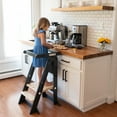 thumbnail image 1 of Little Partners Learn 'N Fold Learning Tower, Foldable Toddler Tower Baby Kitchen Stool - Kitchen Stool Helper Adjustable Ladder for Kids Ages 2 to 6 - Charcoal with Natural, 1 of 12
