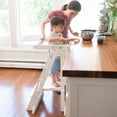 thumbnail image 1 of Little Partners Learn 'N Fold Learning Tower, Foldable Toddler Tower Baby Kitchen Stool - Kitchen Stool Helper Adjustable Ladder for Kids Ages 2 to 6 - Soft White, 1 of 12