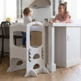 thumbnail image 1 of Little Partners Learning Tower Adjustable Height Kitchen Step Stool, Toddler Tower, Encourages Learning, Independence, and Engagement, Safety Climbing Tower for Kitchen Counter - Soft White, 1 of 8