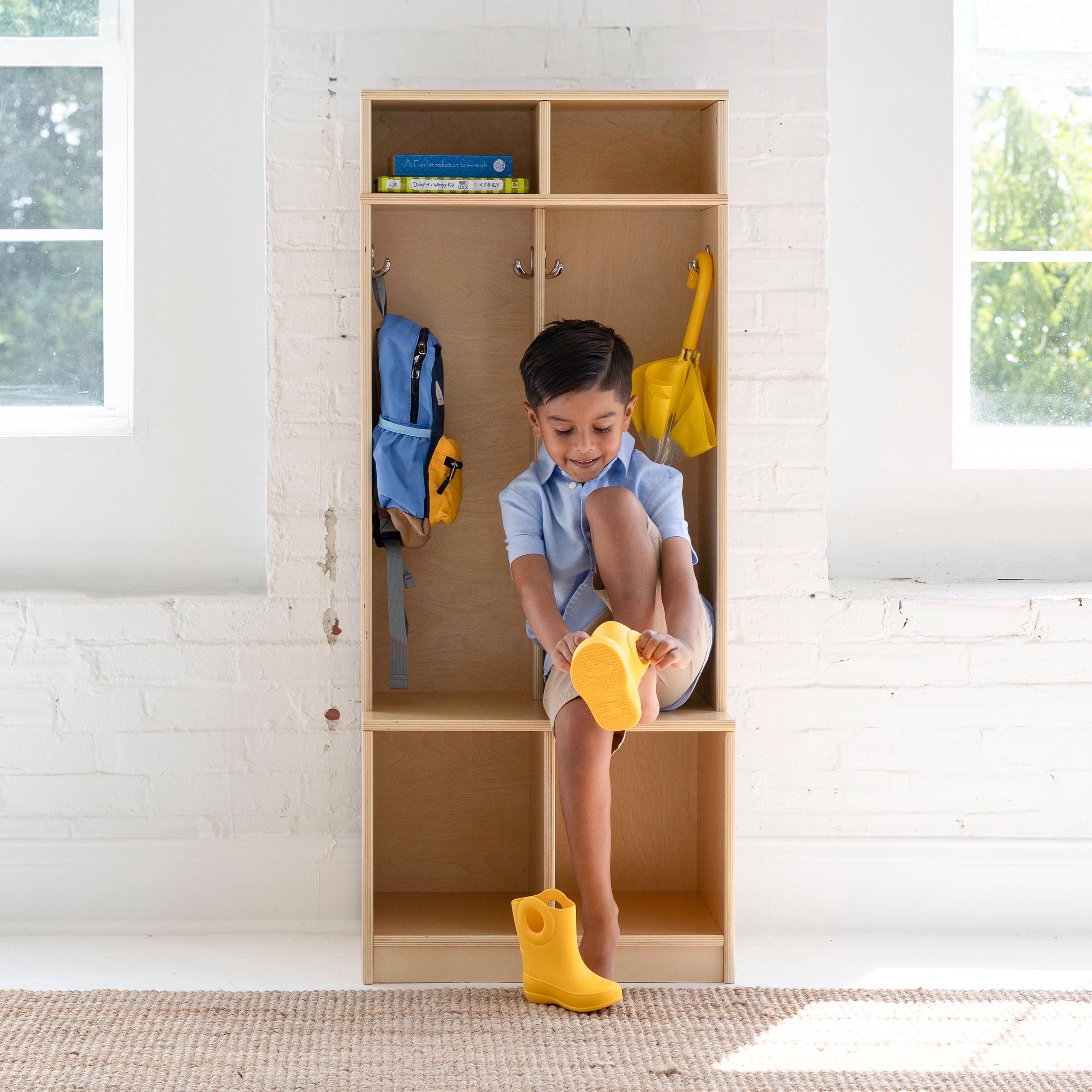 Little Partners Locker Cabinet Cubby Organizer, Learn 'N Store Wooden ...