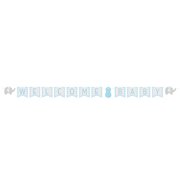 Little Peanut Blue Welcome Baby Ribbon Banner