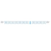 Little Peanut Boy Ribbon Banner 11.5 ft "Welcome Baby" Shower Blue Elephant