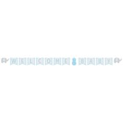 Little Peanut Blue Welcome Baby Ribbon Banner