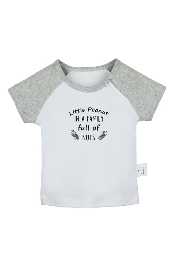Little Peanut Funny T shirt For Baby, Newborn Babies T-shirts, Infant Tops, 0-24M Kids Graphic Tees Clothing (Short Gray Raglan T-shirt, 18-24 Months)