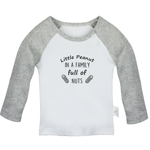 Little Peanut Funny T shirt For Baby, Newborn Babies T-shirts, Infant Tops, 0-24M Kids Graphic Tees Clothing (Long Gray Raglan T-shirt, 18-24 Months)