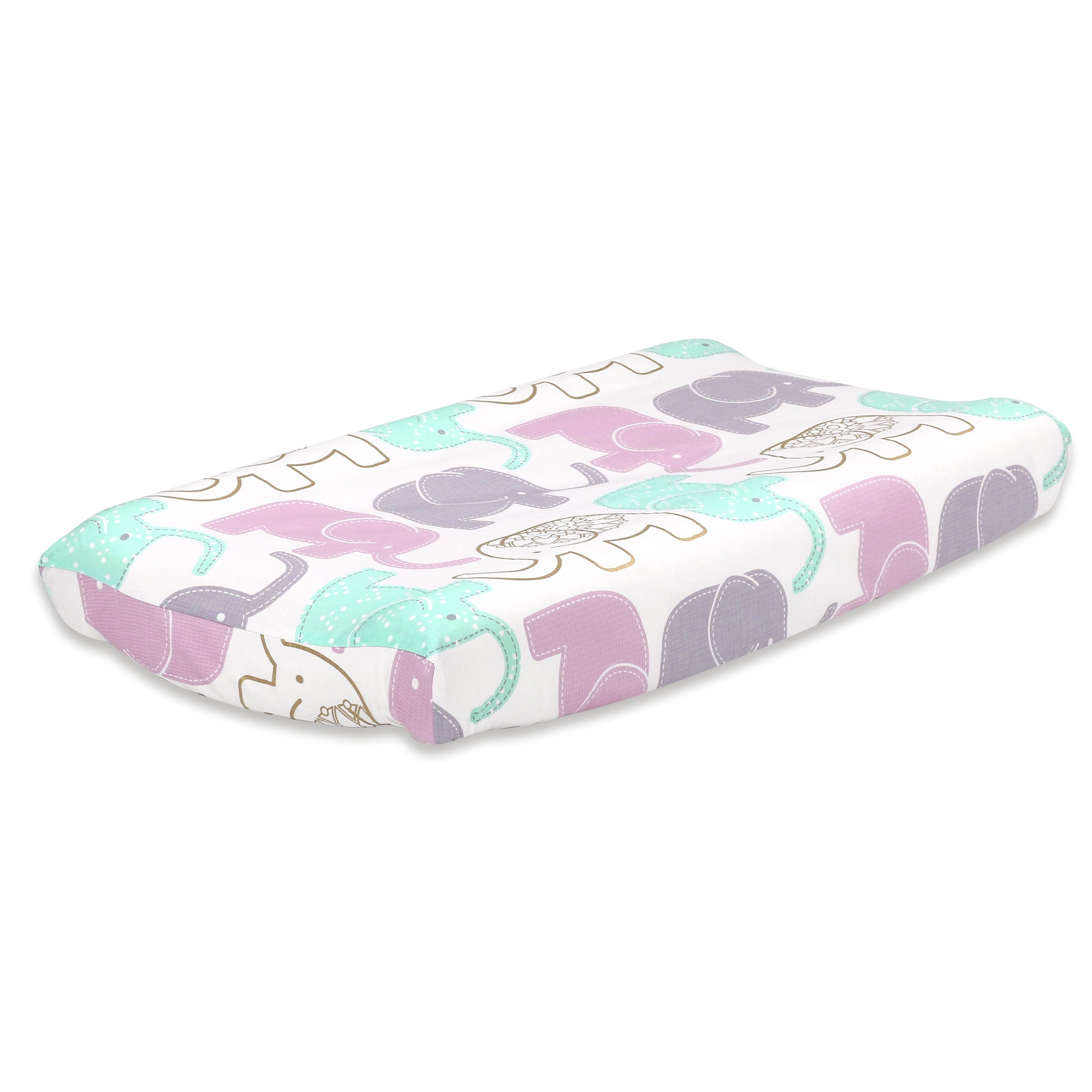Little Peanut Lilac Elephant Changing Pad Cover