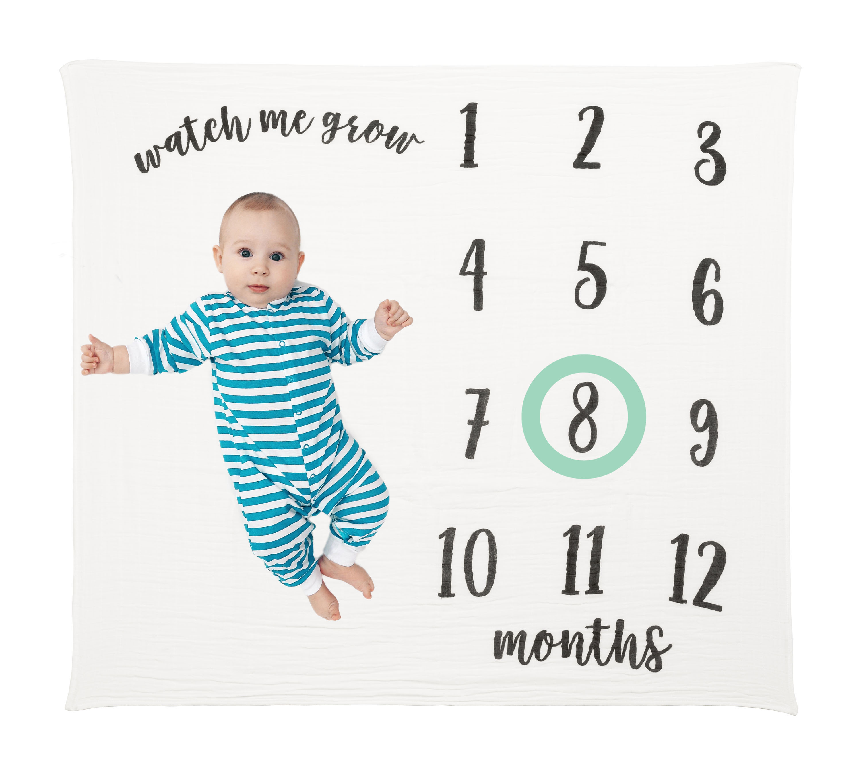 Little Pear Baby Milestone Marker Blanket, Gender-Neutral Baby Monthly ...