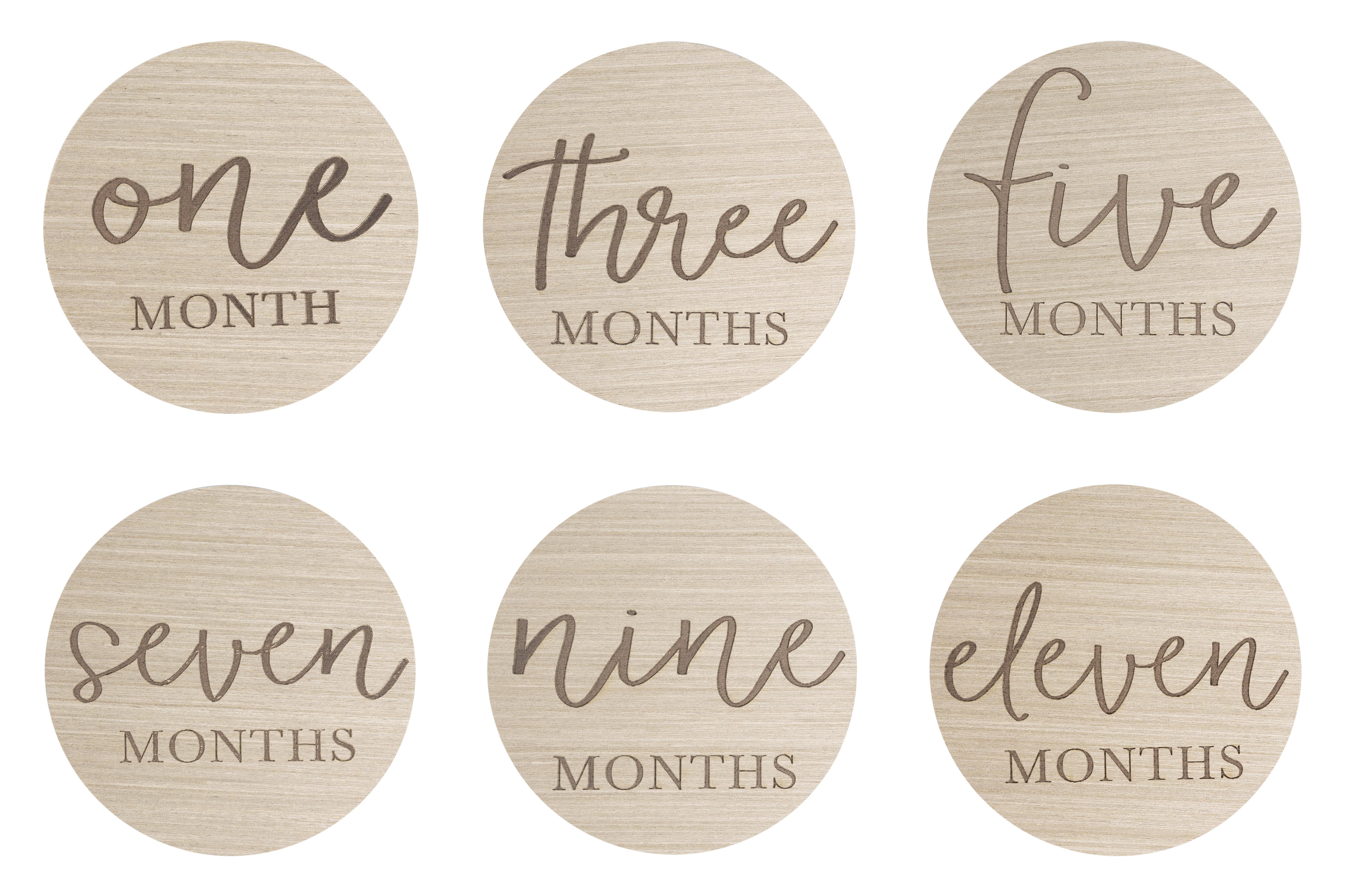 Little Pear By Pearhead Wooden Monthly Milestone Double-Sided Photo Cards, for Boy or Girl, One Size