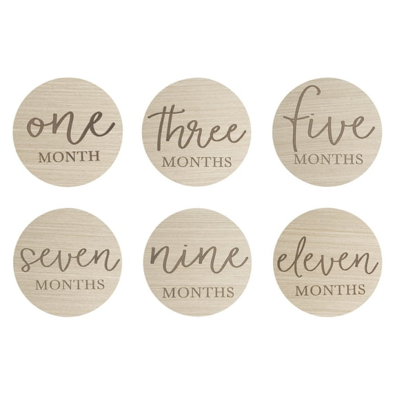 Little Pear By Pearhead Wooden Monthly Milestone Double-Sided Photo Cards, for Boy or Girl, One Size