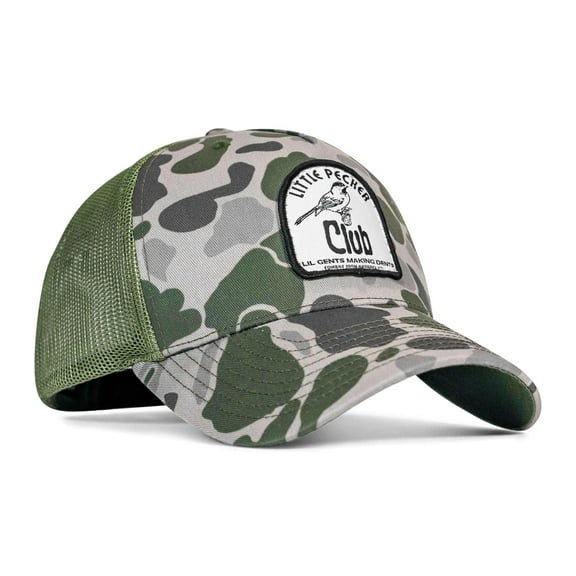 Combat Iron Little Pecker Club B/w Patch Snapback Hat Marsh Duck Camo / Green