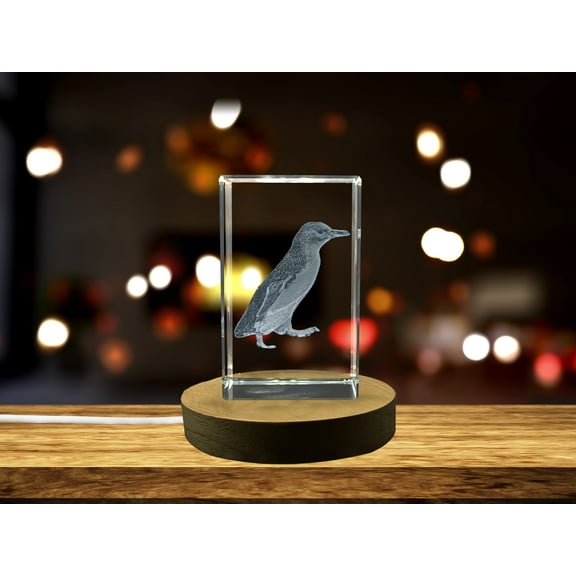 Little Penguin Enchanting 3D Engraved Crystal Decor Gift