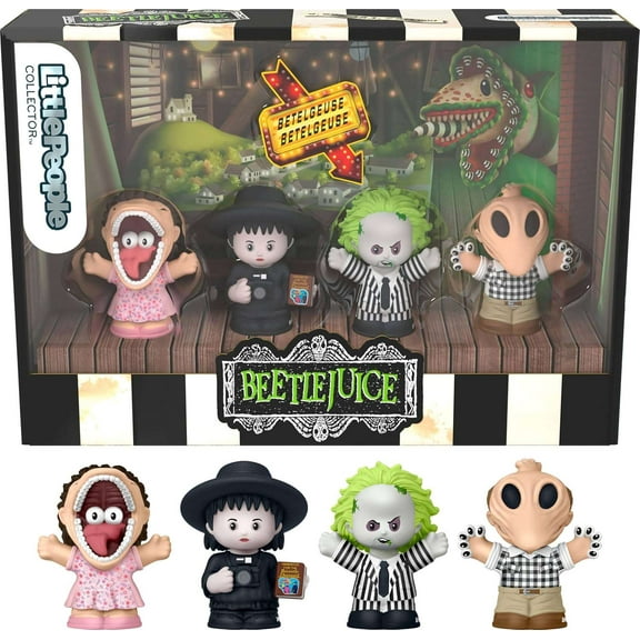 Little People COLLECTOR Beetlejuice Special Edition Set for Movie Fans, 4 Character Figures in a Display Package