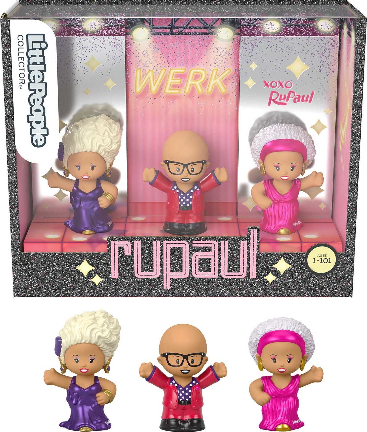 Little People Collector Rupaul Special Edition Figure Set for Adults & Fans, 3 Figurines