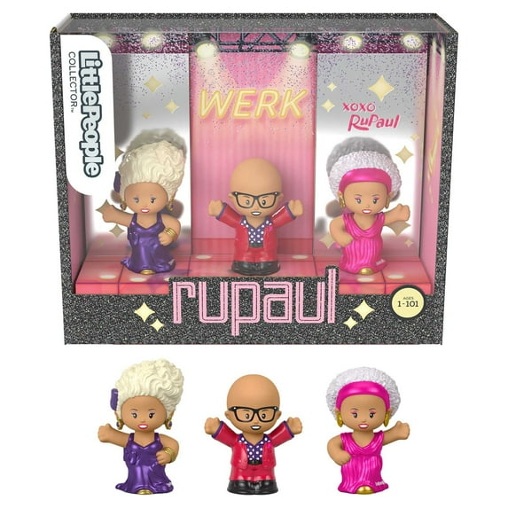Little People Collector Rupaul Special Edition Figure Set for Adults & Fans, 3 Figurines