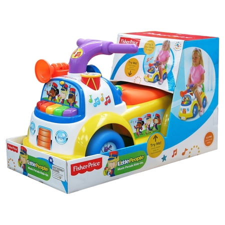 Little People Fisher-Price Music Parade Ride-On, Plays 5 Marching Tunes & Other Sounds! Perfect for Toddler Boys & Girls Ages 1, 2, & 3 Years Old - Helps Foster Motor Skills
