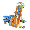 thumbnail interactive-video image 1 of Little People Hot Wheels Track Playset Racing Loops Tower with 2 Toy Cars For Toddlers Ages 18 months and up, 1 of 8