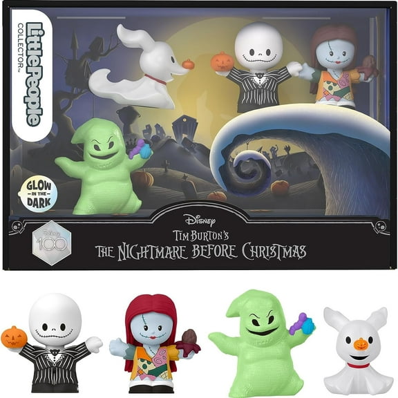 Little People Nightmare Before Christmas Glow In The Dark Figure Set, 4 Count