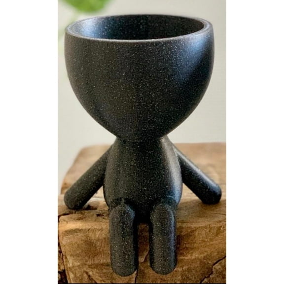 Little People Planter  Sitting Planter Gift Idea, People Sitting Planter, Bar Decor, Table Decor, Plant Gift Idea, Cute Succulent Planter Twinkling Black