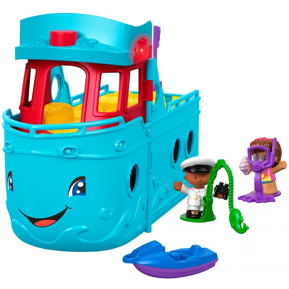 Little People Travel Together Friend Ship Vehicle Playset with Captain Beau & Mia Figures