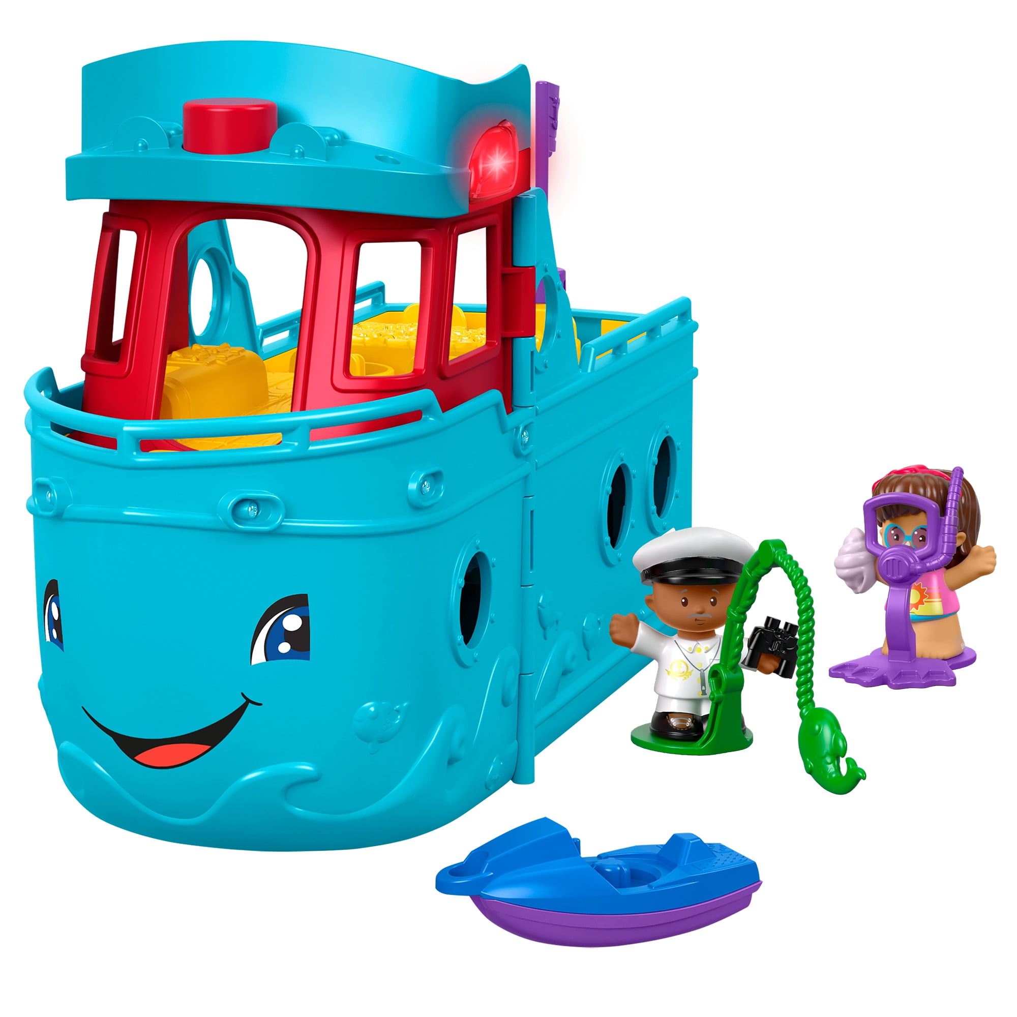 Little People Travel Together Friend Ship Vehicle Playset with Captain Beau & Mia Figures