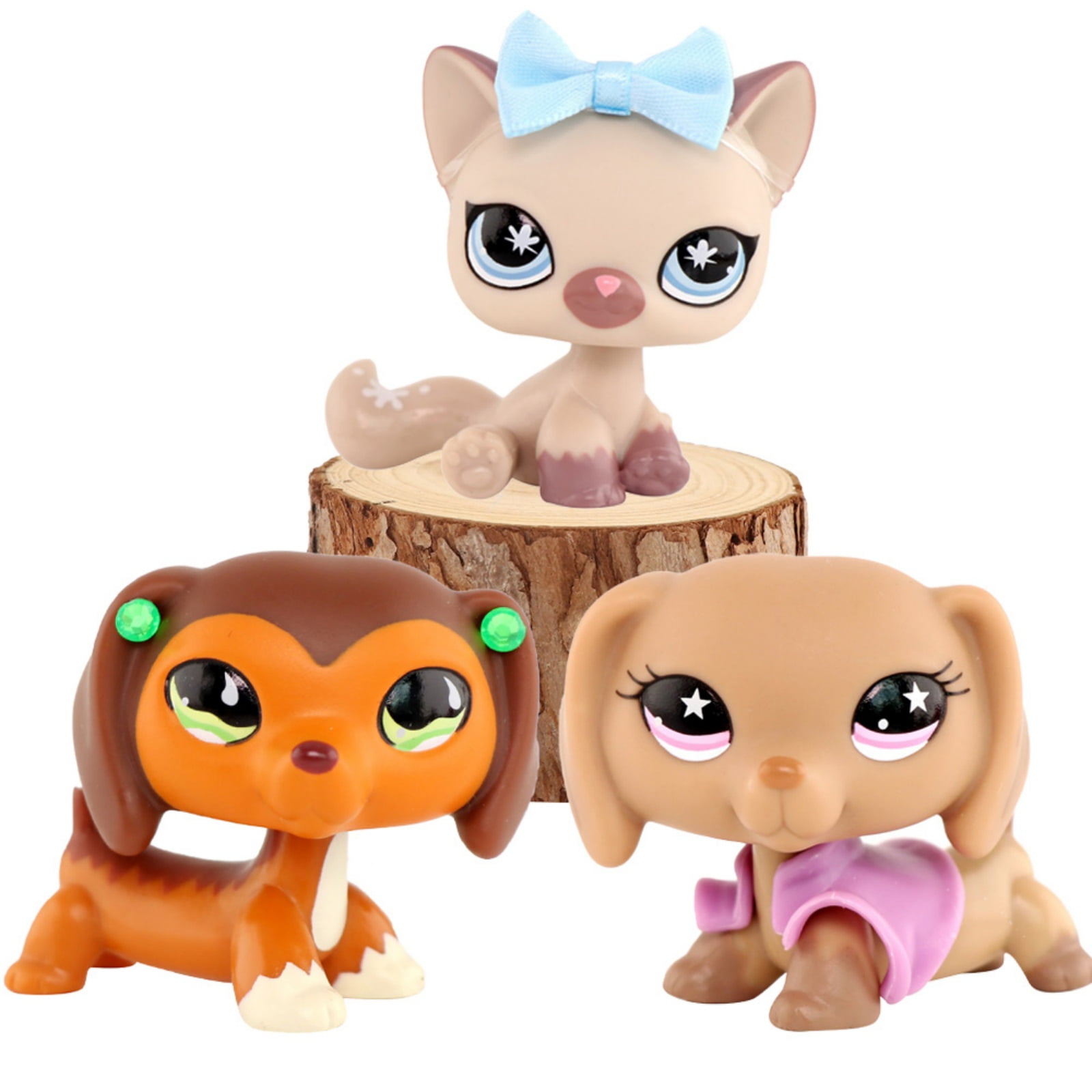 Little Pet lps Dachshund #675 #932 Sitting Shorthair Cat #664 with Jacket Bow Earrings Collectible Kids Gift Play Figure Animal lpsToys