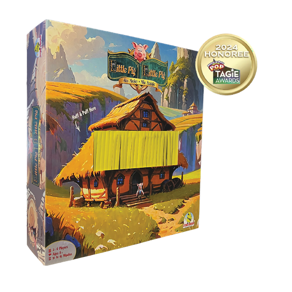 Lethal Chicken Games Little Pig Little Pig Board Game for Ages 8+, Featuring The Three Little Pigs and Big Bad Wolf Characters