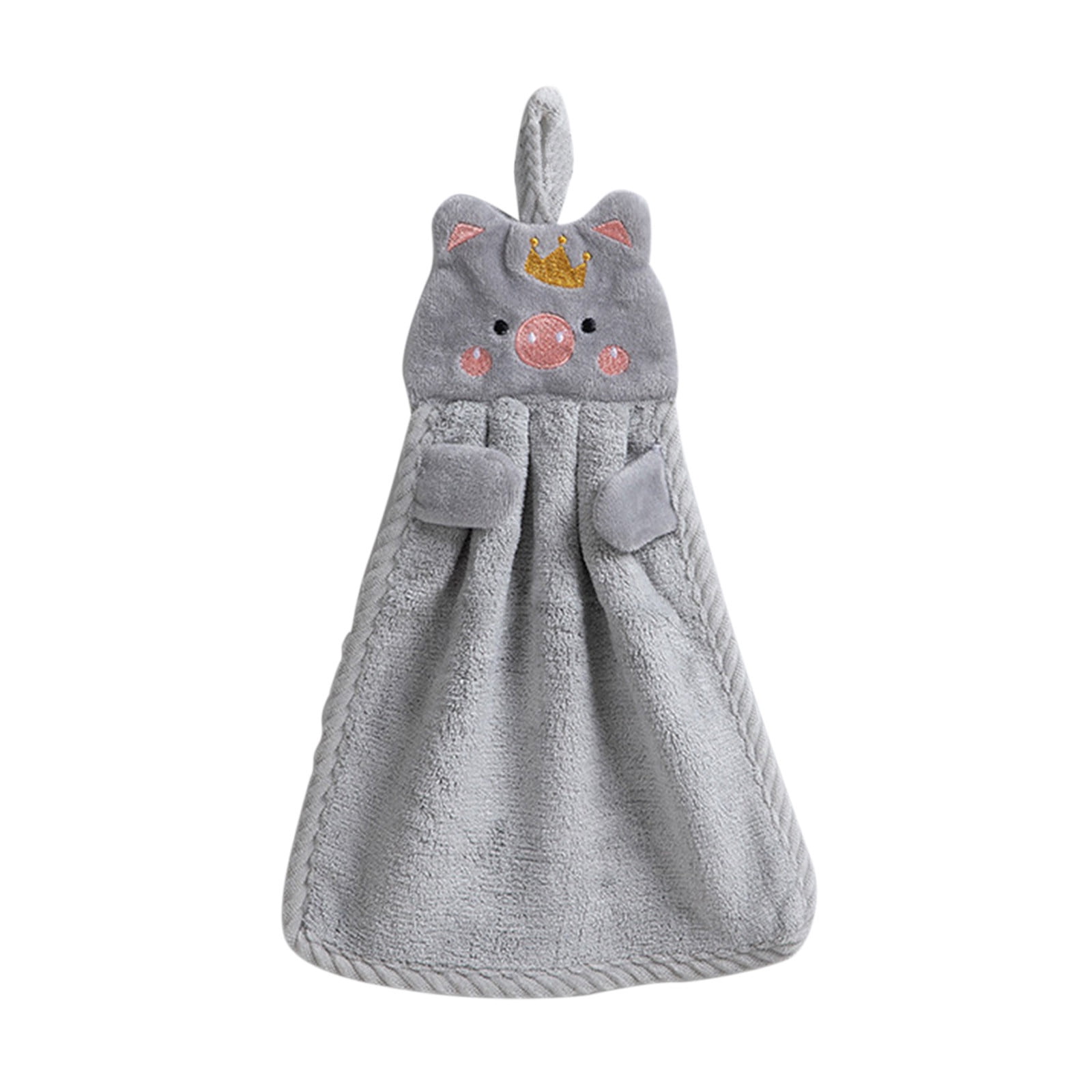 Little Pig Towel Household Cute Absorbent Kitchen Towel, Gray, Lazy Rag ...