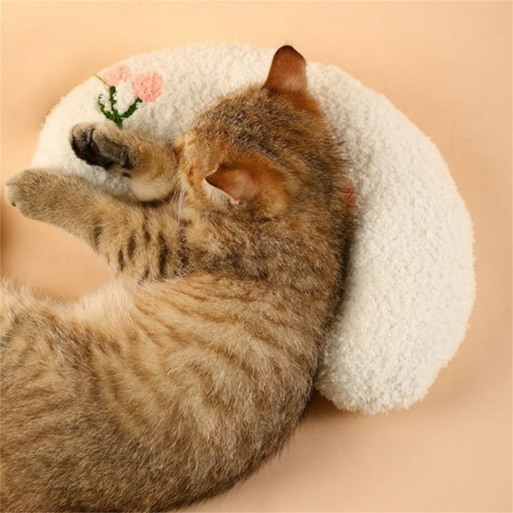 Little Pillow For Cats, Ultra Soft Pet Calming Toy Half Donut Cuddler Cat Cute Cozy Pillow Machine Washable