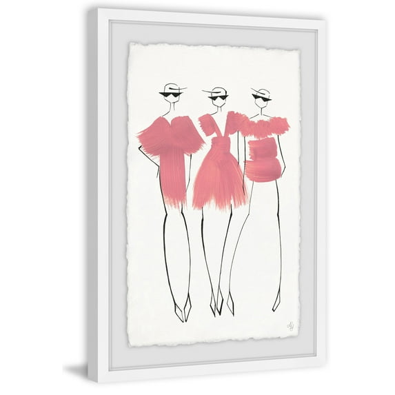 Little Pink Dress Framed Painting Art Print, 16.00" x 1.50"