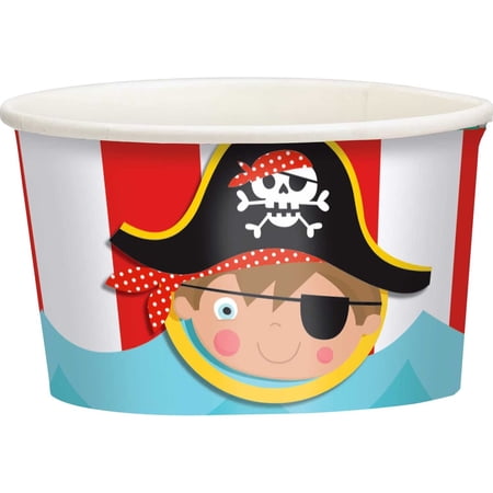 Little Pirate Caribbean Buccaneer Kids Birthday Party 9.5 oz. Paper Snack Cups