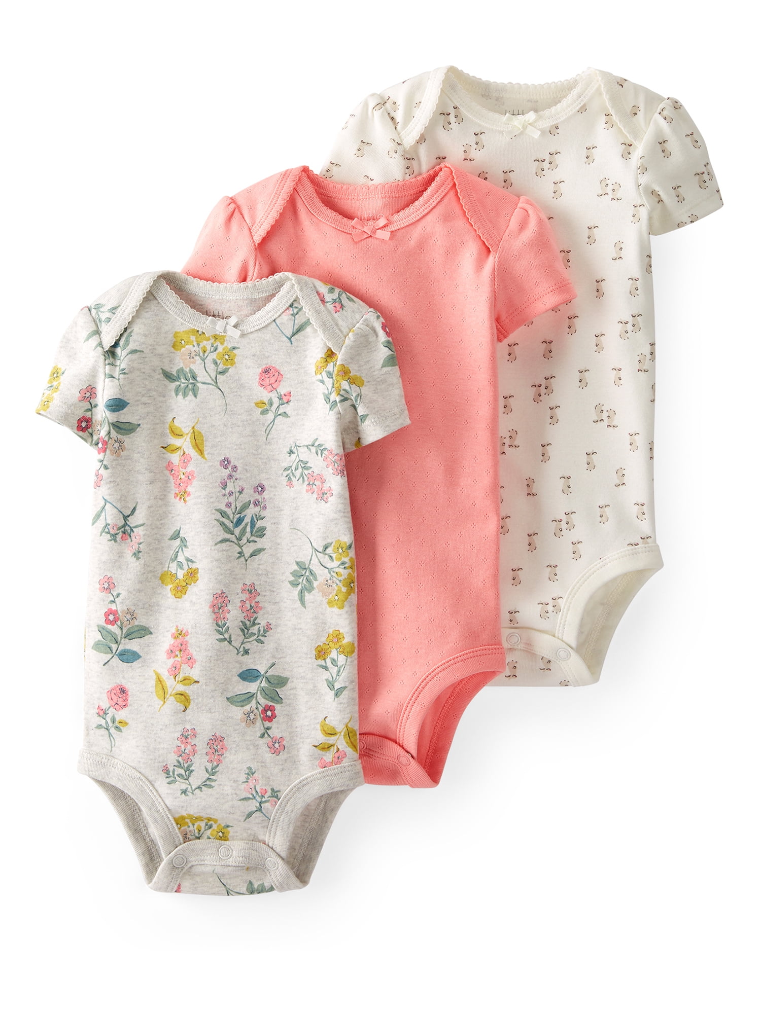 Little Planet by Carter's Baby Girl Organic Short Sleeve Bodysuits, 3pk,  Newborn-24 Months