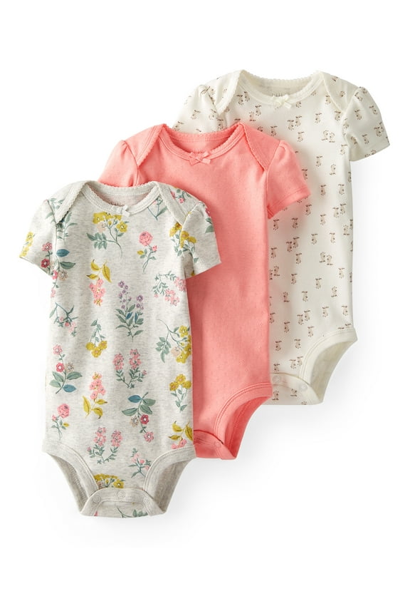 by Carter's Baby Girl Organic Short Sleeve Bodysuits, 3pk, Newborn-24 Months