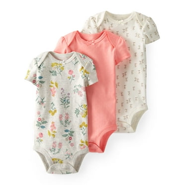 Little Planet by Carter's Baby Girl Organic Short Sleeve Bodysuits, 3pk, Newborn-24 Months