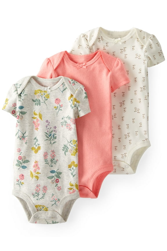 by Carter's Baby Girl Organic Short Sleeve Bodysuits, 3pk, Newborn-24 Months