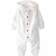thumbnail image 1 of Little Planet by Carter's Baby Organic Cotton Hooded Sweater-Knit Pointelle Jumpsuit - Light Cream - (3 Months)), 1 of 3