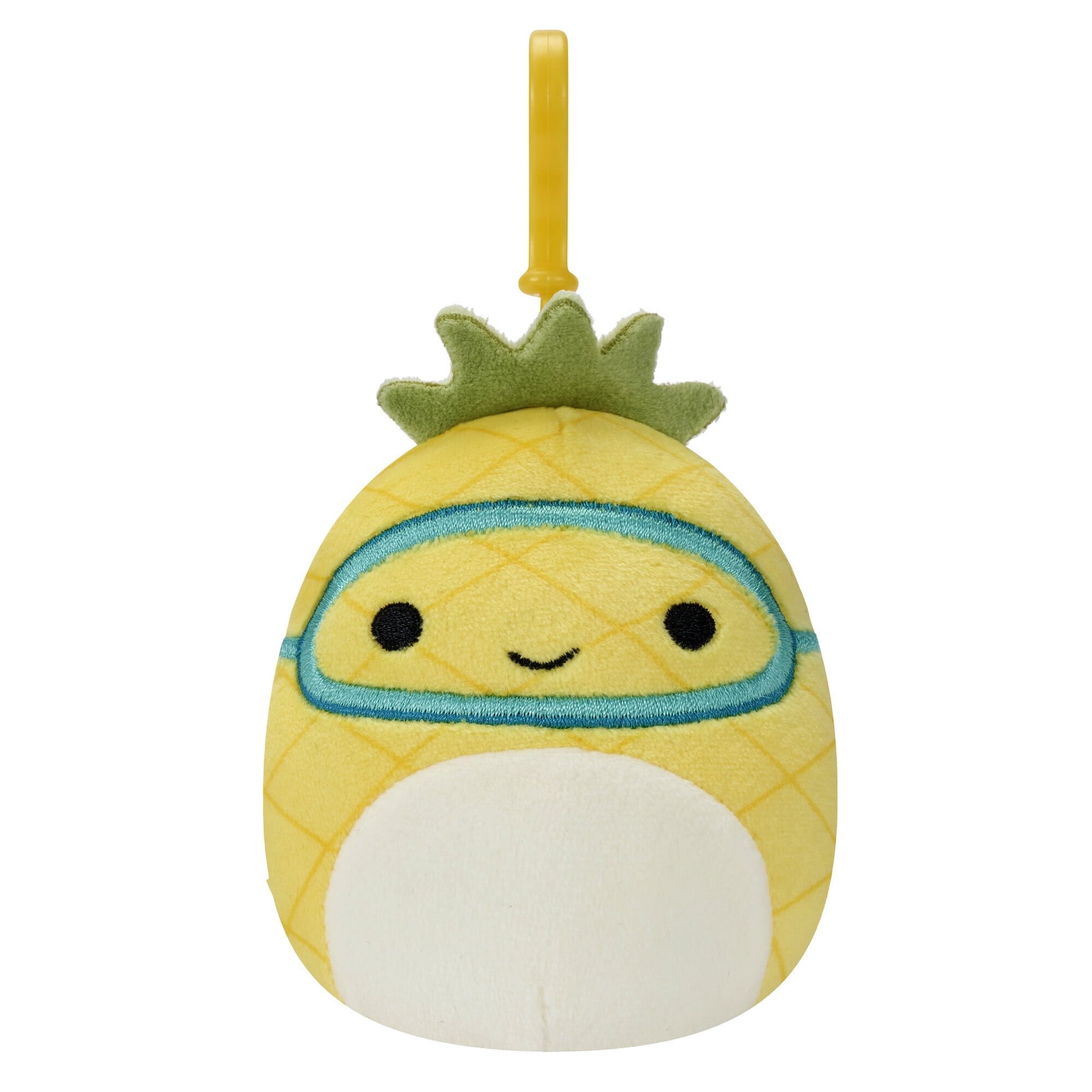 Little Plush 3.5 inch Child's Clip-on Squishmallows Maui - Yellow Pineapple W/Scuba Mask