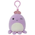 thumbnail image 1 of Little Plush 3.5 inch Child's Clip on Squishmallows Violet - Purple Winking Octopus Crown, 1 of 5