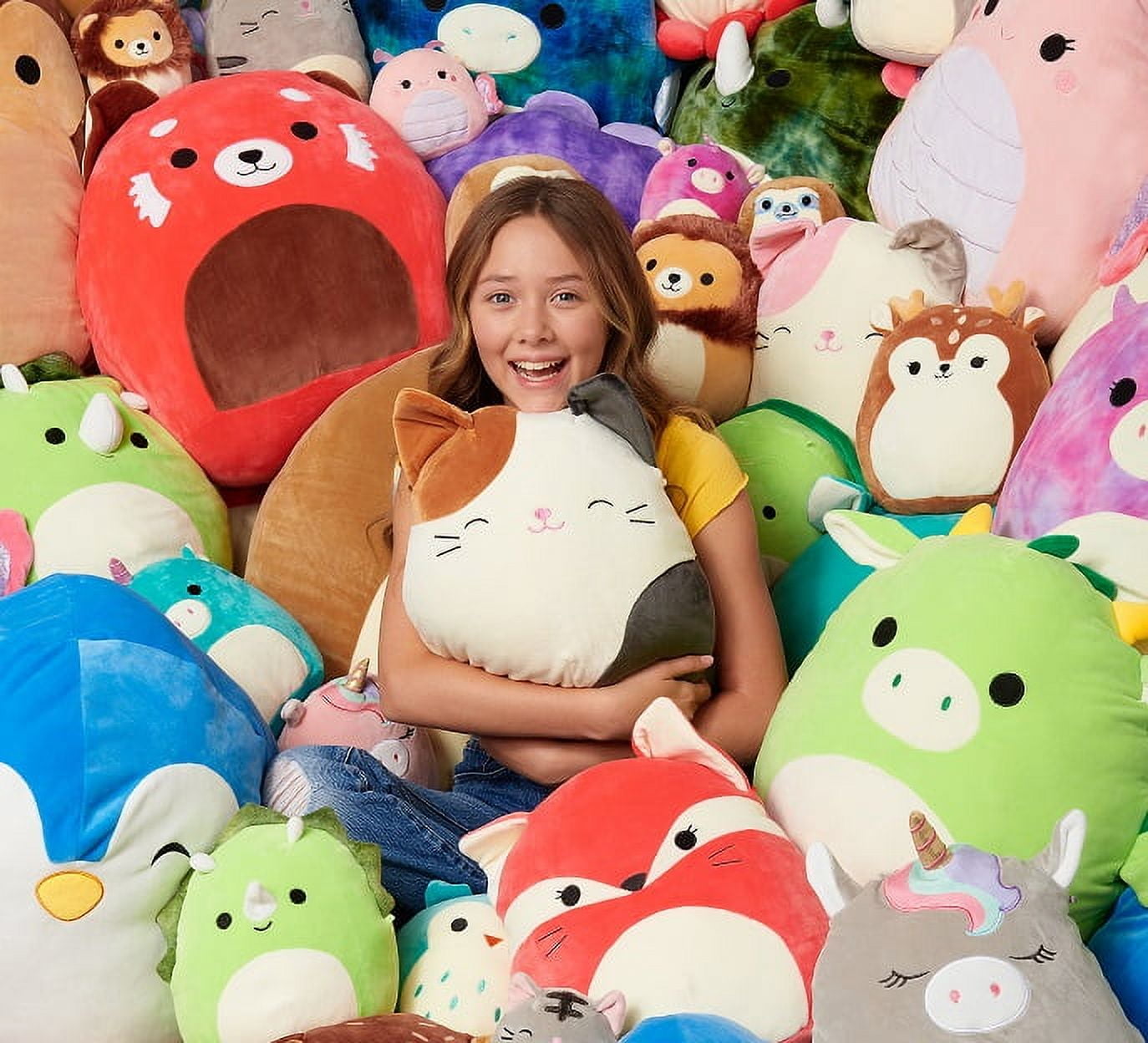 Little Plush 3.5 inch Squishmallows Child's Clip on Plush - Teal Cat w/ Rainbow Belly (Walmart)